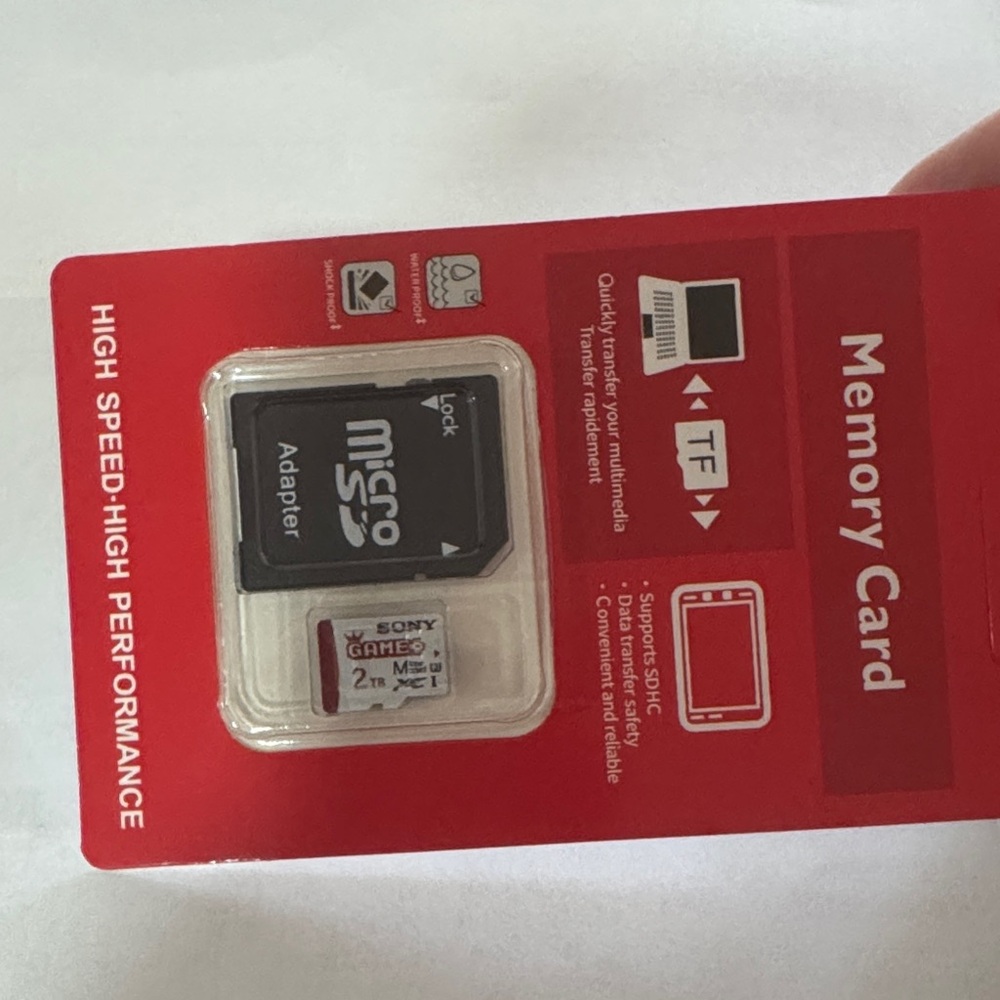 Sony Red and Black Micro SD Card with Adapter